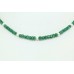 Beautiful Handmade 1 Line Natural Greeb Beryl & Pearls Beads NECKLACE Strand